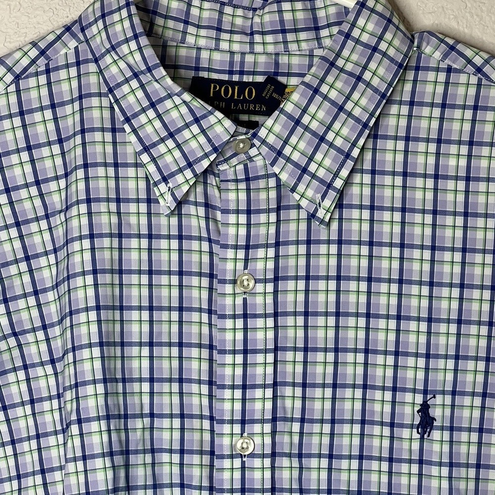 Polo Ralph Lauren Plaid Button Down‎ Shirt Mens Long Sleeve